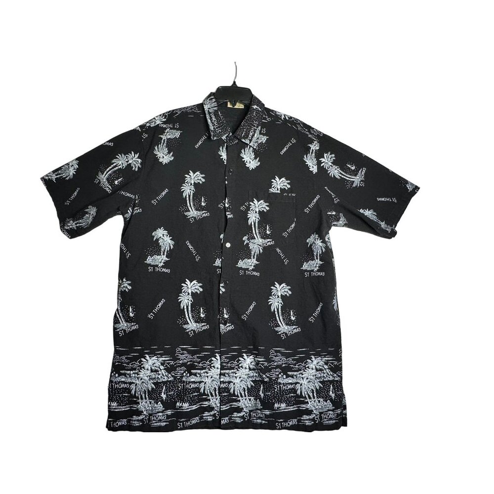 St. Thomas Caribbean Button Down Hawaiian Shirt Mens 2XL XXL